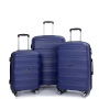 Hardshell Suitcase Spinner Wheels PP Luggage Sets Lightweight Durable Suitcase with TSA Lock,3-Piece Set (20/24/28) ,Navy